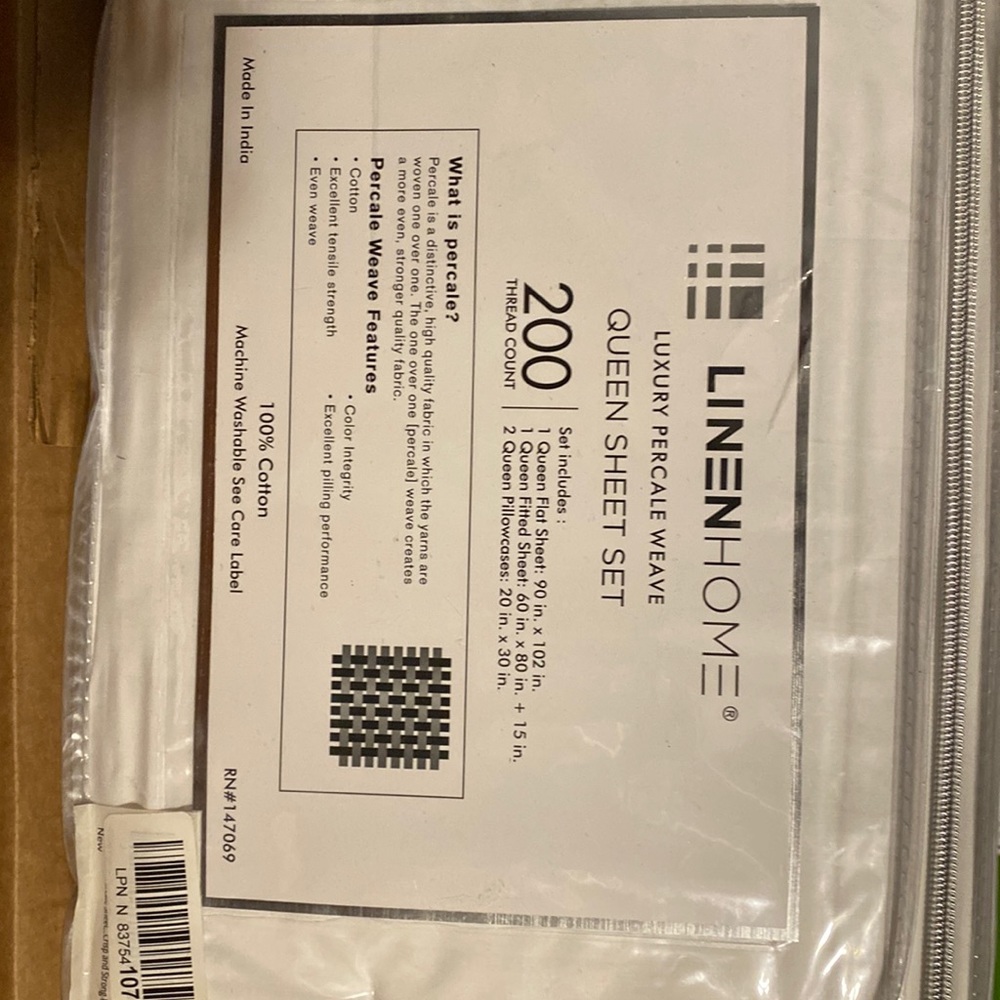 Linen Home  Queen Sheet Set 200 Thread Count